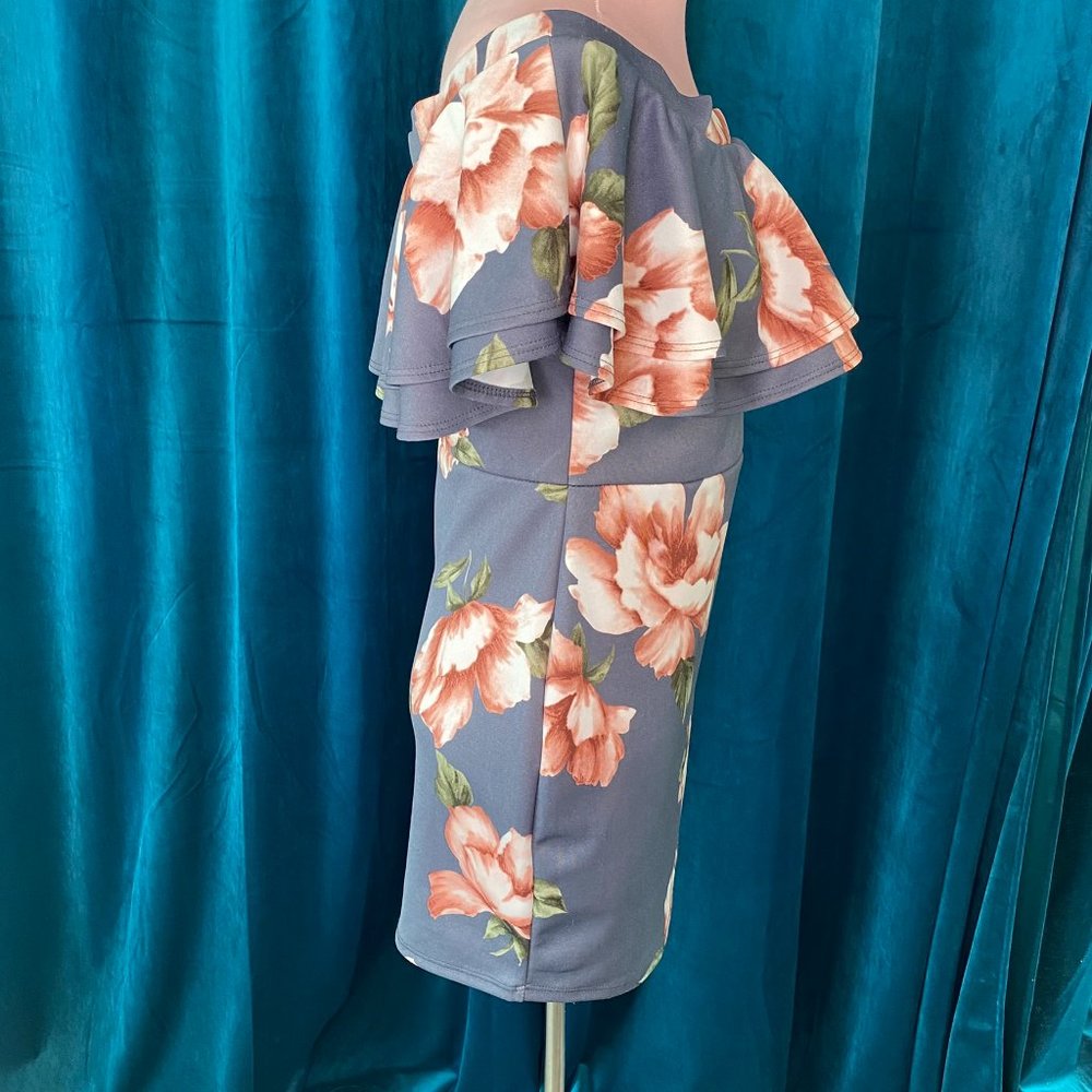 Blooms In The City Off Shoulder Floral Ruffle Mini Dress - Picture 3 of 9